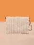 Bead Tassel Decor Straw Bag