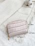 Stone Embossed Zipper Around Small Wallet