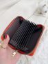 Stone Embossed Zipper Around Small Wallet