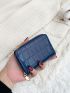 Crocodile Embossed Zipper Around Card Holder