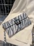 Zebra Stripe Flap Square Bag