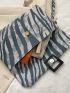 Zebra Stripe Flap Square Bag