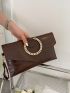 Crocodile Embossed Chain Decor Square Bag