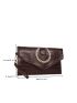 Crocodile Embossed Chain Decor Square Bag