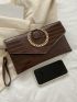 Crocodile Embossed Chain Decor Square Bag