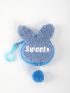 Letter Graphic Cartoon Ear & Pom Pom Decor Coin Purse