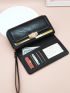 Letter Detail Long Wallet With Wristlet