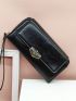 Letter Detail Long Wallet With Wristlet