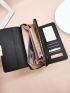 Letter Detail Long Wallet With Wristlet