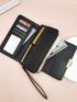 Letter Detail Long Wallet With Wristlet