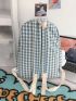 Pocket Front Gingham Pattern Backpack