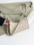Geometric Embossed Baguette Bag