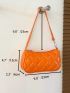 Neon-Orange Quilted Baguette Bag