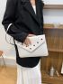 Eyelet Detail Flap Square Bag