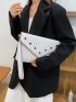 Eyelet Detail Flap Square Bag