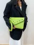 Eyelet Detail Flap Square Bag