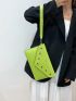 Eyelet Detail Flap Square Bag