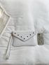 Eyelet Detail Flap Square Bag