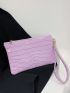 Crocodile Embossed Square Bag With Wristlet