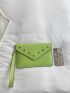 Eyelet Detail Flap Square Bag