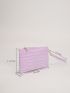 Crocodile Embossed Square Bag With Wristlet