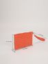 Crocodile Embossed Square Bag With Wristlet