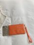 Crocodile Embossed Square Bag With Wristlet