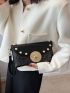 Rhinestone Star & Faux Pearl Decor Flap Square Bag