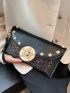 Rhinestone Star & Faux Pearl Decor Flap Square Bag