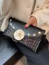 Rhinestone Star & Faux Pearl Decor Flap Square Bag
