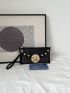 Rhinestone Star & Faux Pearl Decor Flap Square Bag