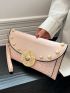 Rhinestone Star & Faux Pearl Decor Contrast Piping Square Bag