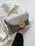 Rhinestone Star & Faux Pearl Decor Flap Square Bag