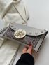 Rhinestone Star & Faux Pearl Decor Flap Square Bag