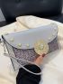 Rhinestone Star & Faux Pearl Decor Flap Square Bag