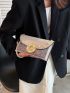 Rhinestone Star & Faux Pearl Decor Flap Square Bag