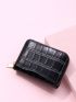 Crocodile Embossed Zip Around Card Holder