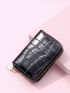 Crocodile Embossed Zip Around Card Holder