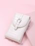 Crocodile Embossed Buckle Decor Flap Phone Wallet