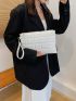 Plaid Embossed Square Bag With Wristlet