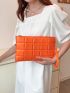 Plaid Embossed Square Bag With Wristlet