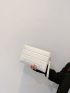 Plaid Embossed Square Bag With Wristlet