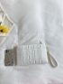 Plaid Embossed Square Bag With Wristlet
