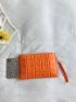 Plaid Embossed Square Bag With Wristlet