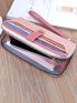 Crocodile Embossed Long Wallet With Wristlet