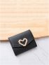 Heart Decor Flap Small Wallet