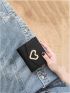 Heart Decor Flap Small Wallet
