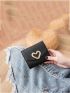 Heart Decor Flap Small Wallet