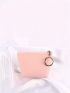 Clear Panel Heart Patch Decor Waterproof Coin Purse