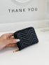 Chevron Detail Zip Around Coin Purse